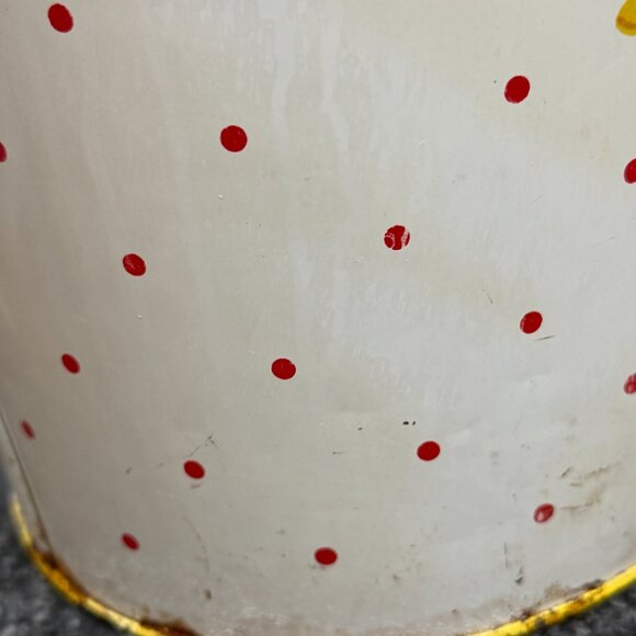 1950's Retro N.C. Color Ware Yellow & White Floral Metal Waste Bin - Picture 14 of 17